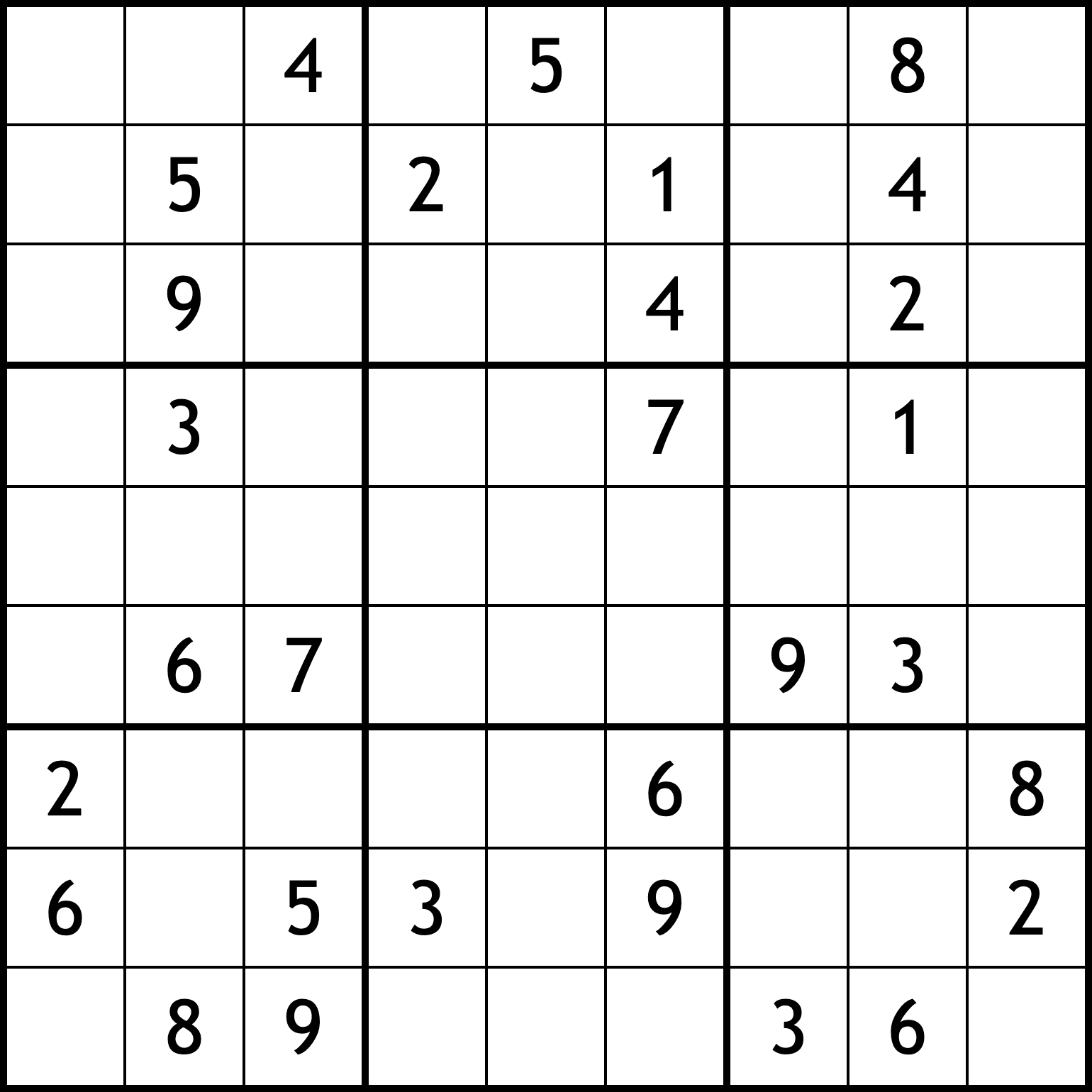 Sudoku mit geringer Schwierigkeit